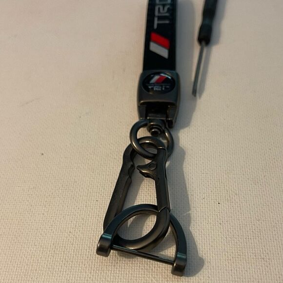 TRD Toyota Logo Black Leather fob keychain NWT - Picture 2 of 4